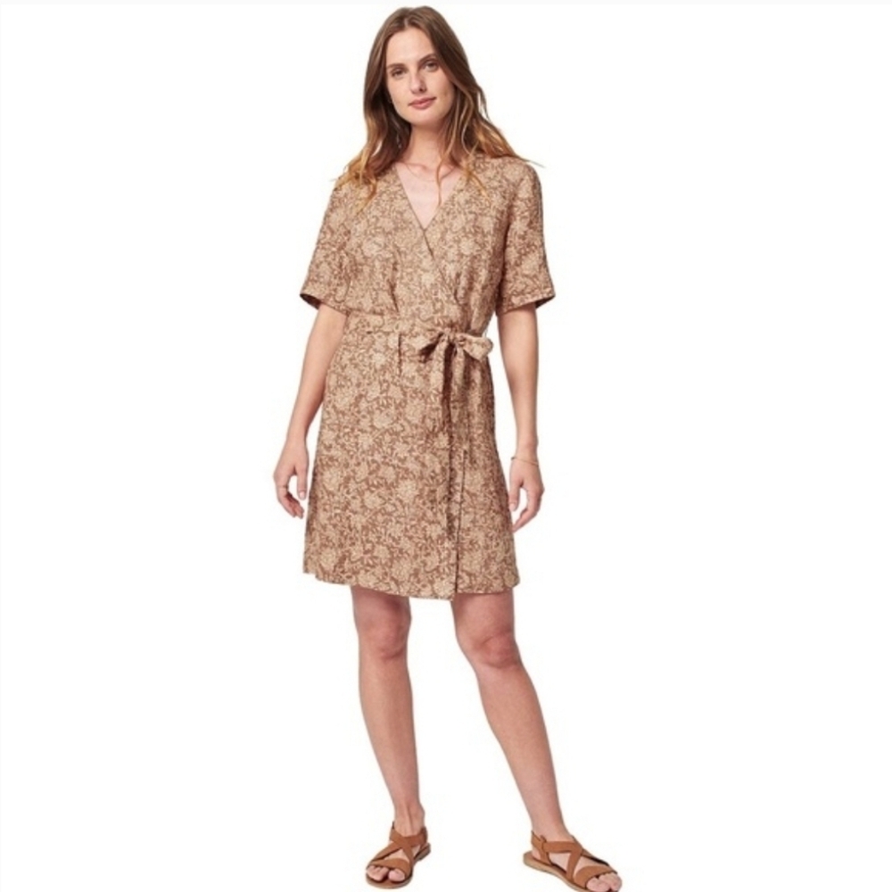 Linen Wrap Riviera Floral Ashley Dress